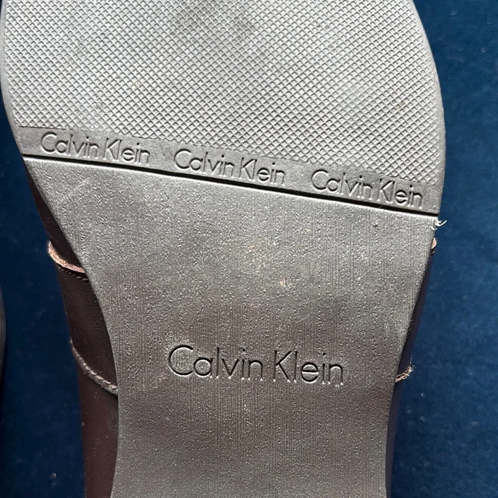 Calvin Klein Brown Leather Slip-On Loafers Men's Size 11 - Picture 4 of 11